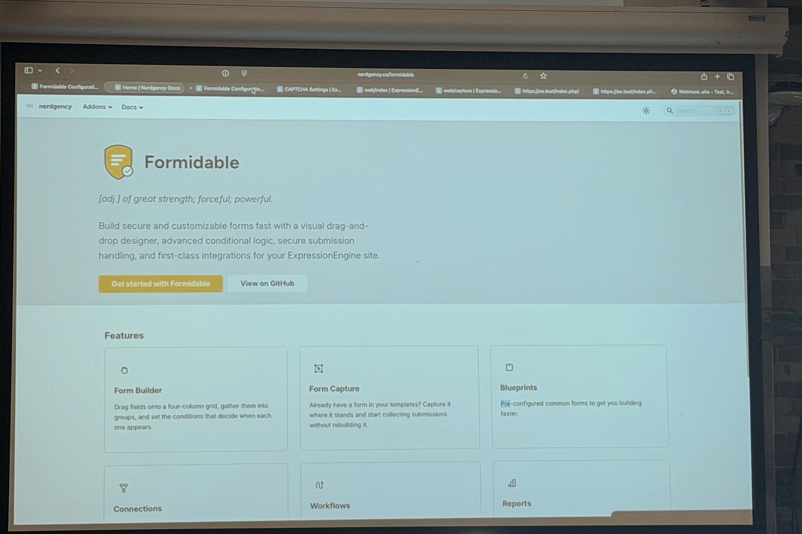 Formidable form builder add-on for ExpressionEngine shown during the Mayhem lightning talks
